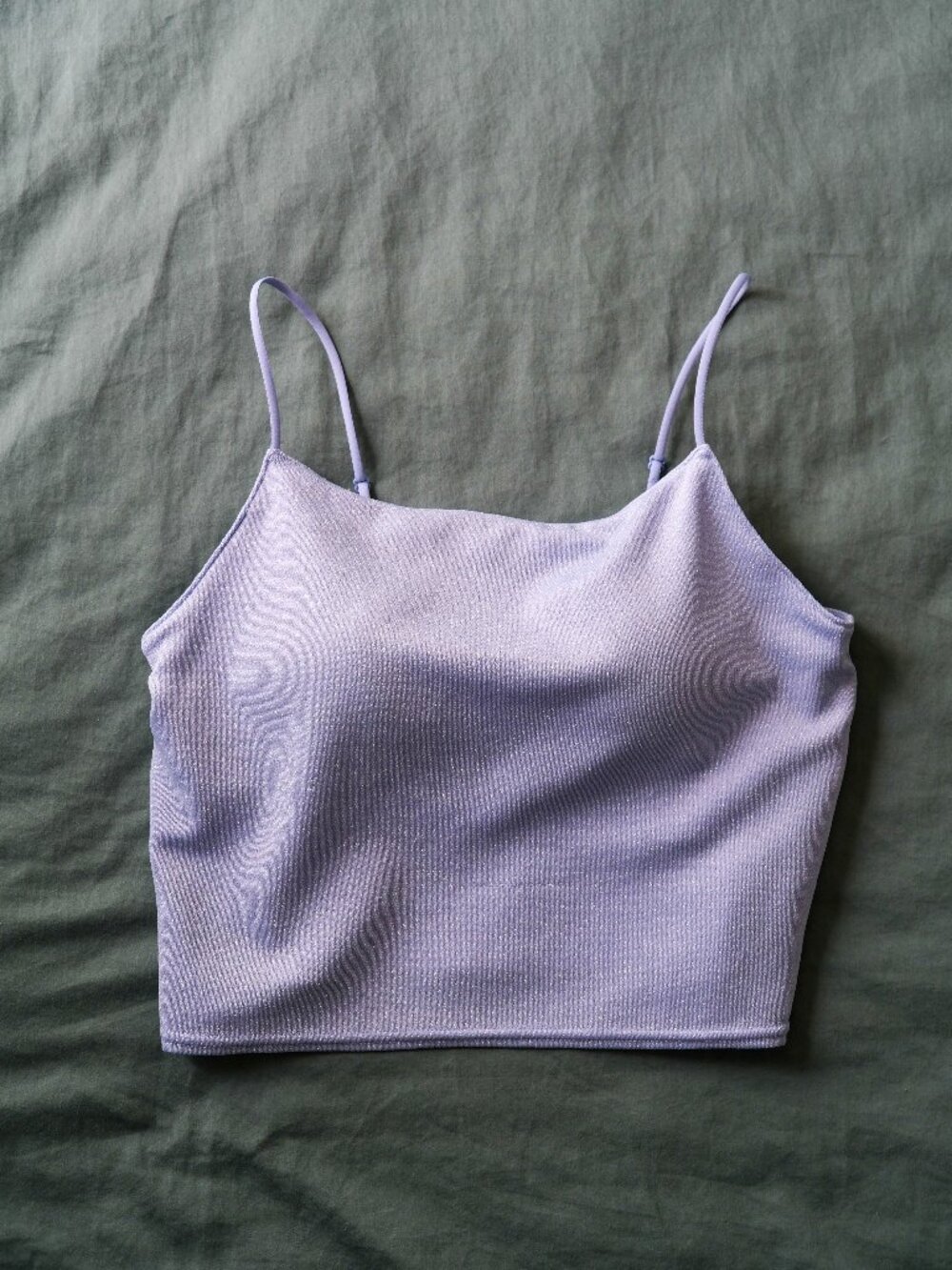 GU Bra-less Blue Glitter Cropped Cami (never worn!)